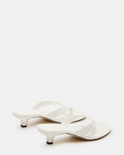 TRACIE White Leather Thong Strap Women's Kitten Heel | Steve Madden Exclusive