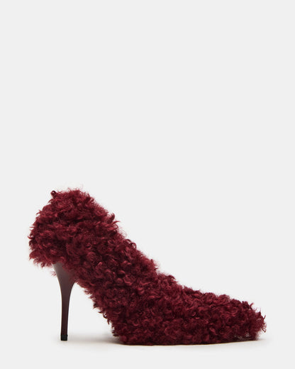 ACHILLES Red Pointed-Toe Faux Fur Stiletto Women's Heel | Steve Madden Latest