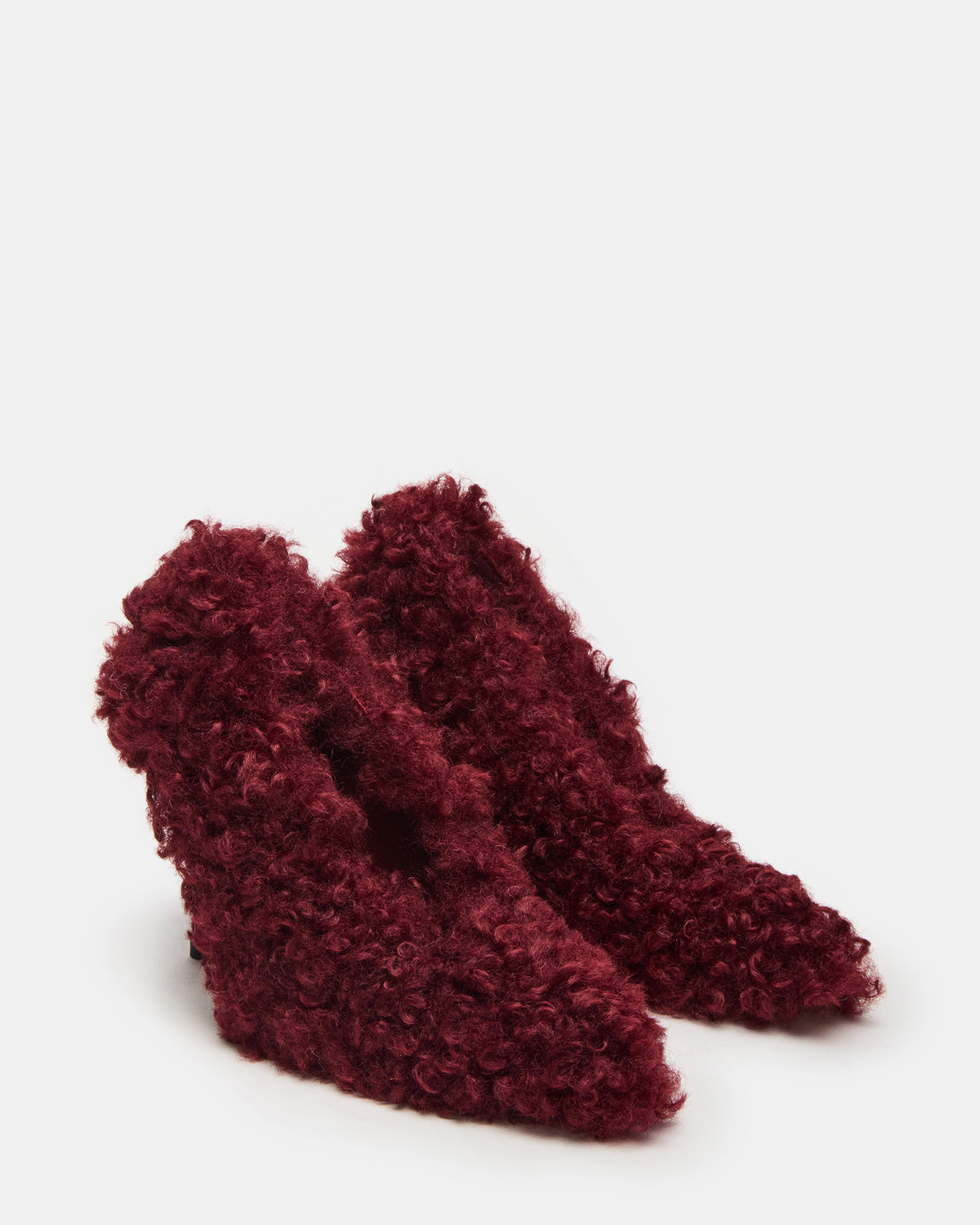 ACHILLES Red Pointed-Toe Faux Fur Stiletto Women's Heel | Steve Madden Latest