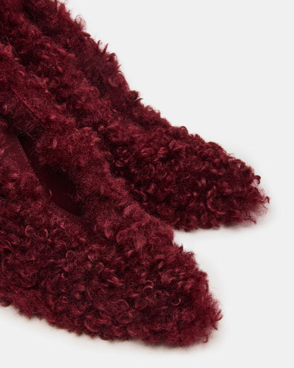 ACHILLES Red Pointed-Toe Faux Fur Stiletto Women's Heel | Steve Madden Latest