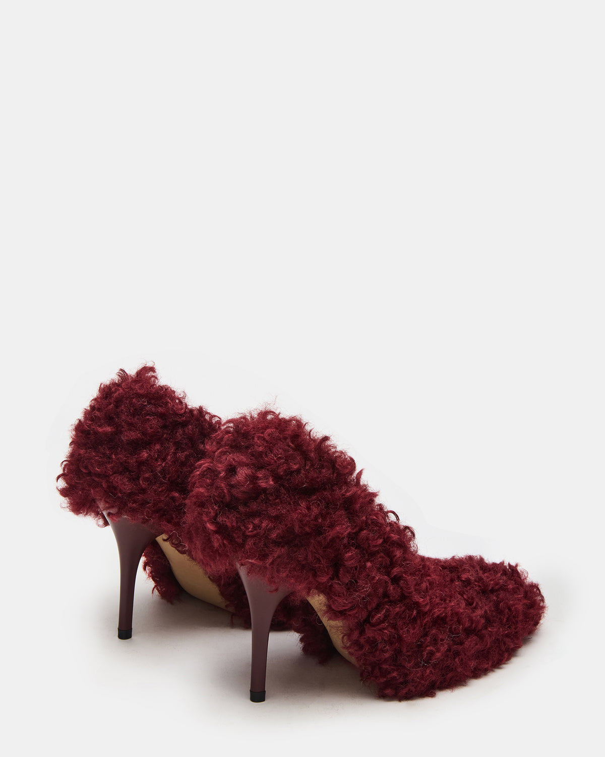 ACHILLES Red Pointed-Toe Faux Fur Stiletto Women's Heel | Steve Madden Latest