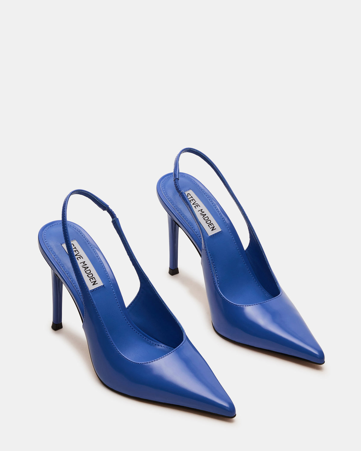 REYES Blue Leather Slingback Stiletto Pointed-Toe Pump Women's Heel | Steve Madden Top Pick