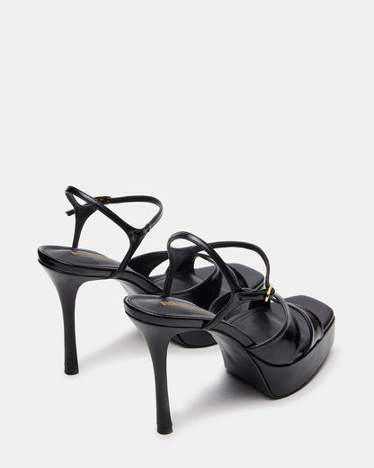 SCARLET Black Square-Toe Strappy Platform Women's Heel | Steve Madden Top Pick