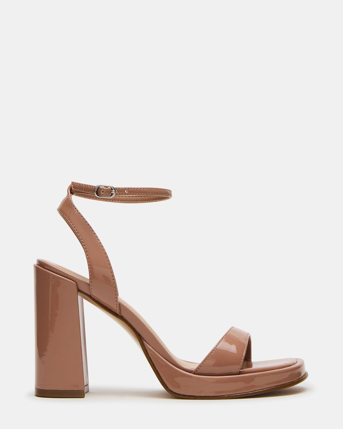 SULLIVAN Blush Patent Square-Toe Strappy Heel | Women's Heels | Steve Madden Top Pick