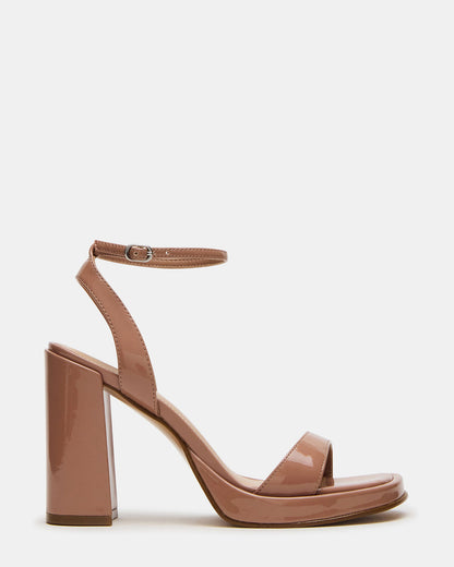 SULLIVAN Blush Patent Square-Toe Strappy Heel | Women's Heels | Steve Madden Top Pick