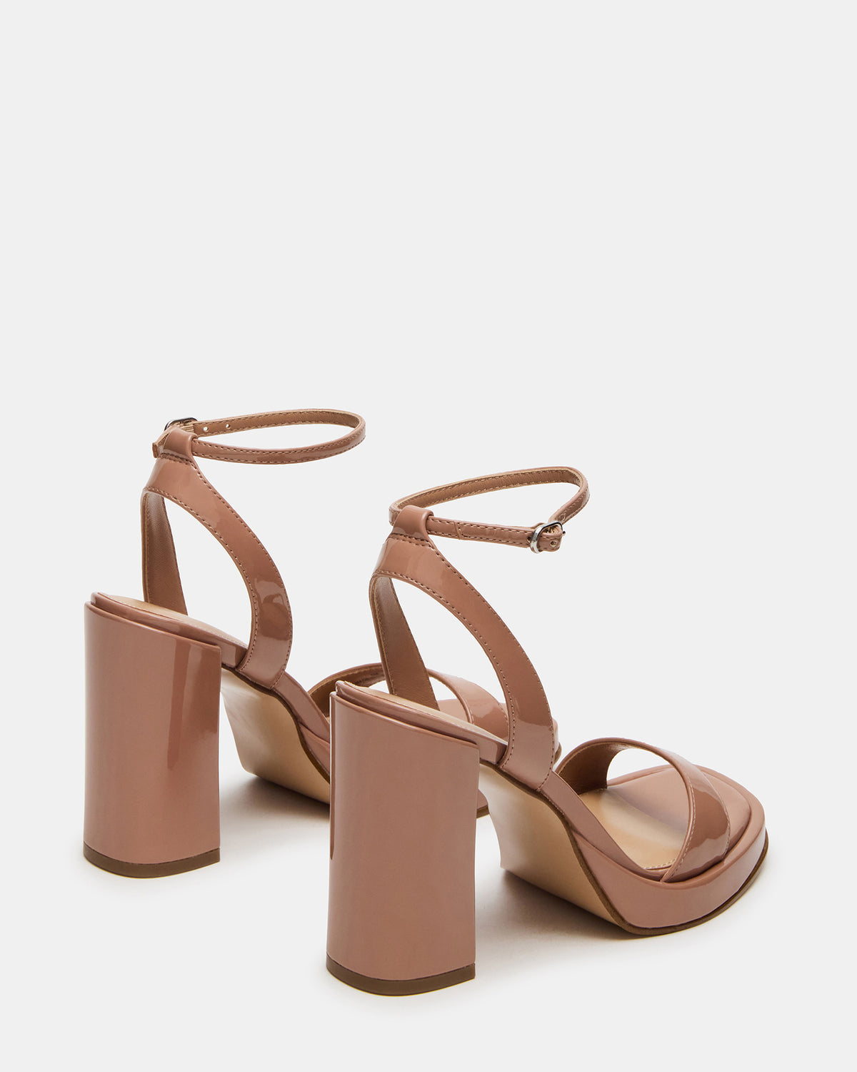 SULLIVAN Blush Patent Square-Toe Strappy Heel | Women's Heels | Steve Madden Top Pick