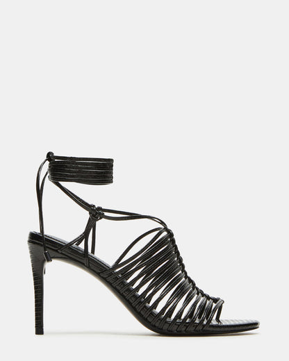 BRISTOWE Black Strappy Stiletto Heel | Women's Heels | Steve Madden Top Pick