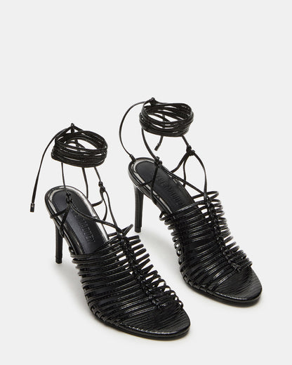 BRISTOWE Black Strappy Stiletto Heel | Women's Heels | Steve Madden Top Pick