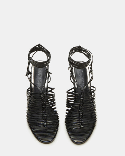 BRISTOWE Black Strappy Stiletto Heel | Women's Heels | Steve Madden Top Pick