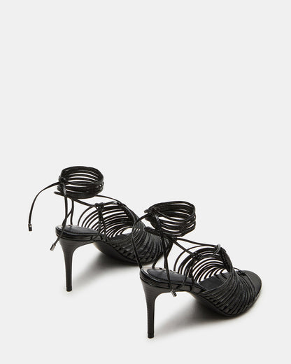 BRISTOWE Black Strappy Stiletto Heel | Women's Heels | Steve Madden Top Pick