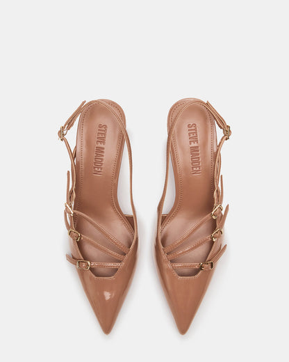 LIANA Mocha Women's Slingback Pointed-Toe Low Heel | Steve Madden Featured