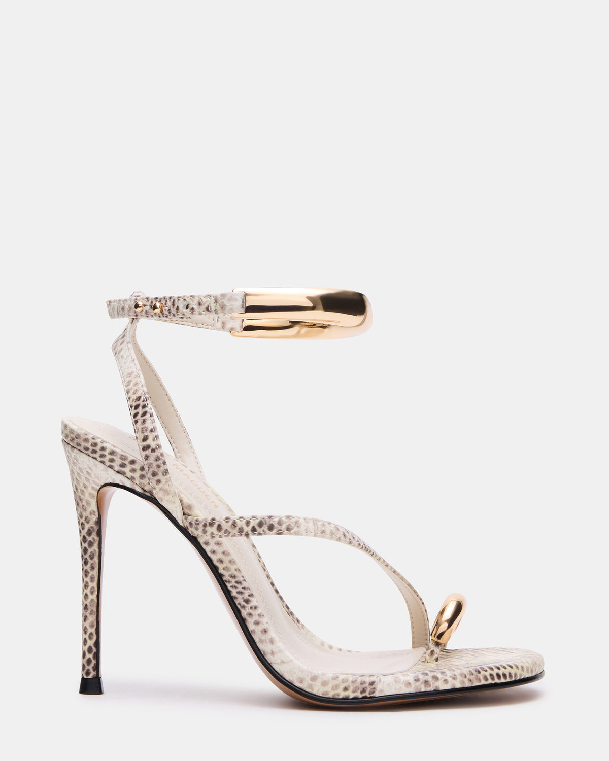 TIA Beige Snake Open-Toe Stiletto Women's Heel | Steve Madden Exclusive