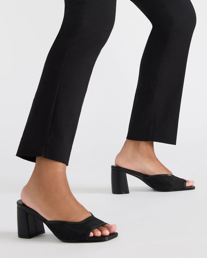 MADAME Black Square-Toe Mesh Mule Women's Heel | Steve Madden Customer Favorite