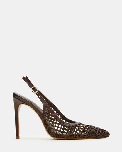 REYES Woven Brown Slingback Stiletto Pointed-Toe Pump Women's Heel | Steve Madden Best Price