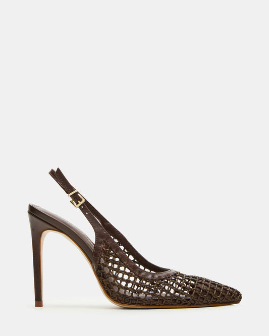 REYES Woven Brown Slingback Stiletto Pointed-Toe Pump Women's Heel | Steve Madden Best Price