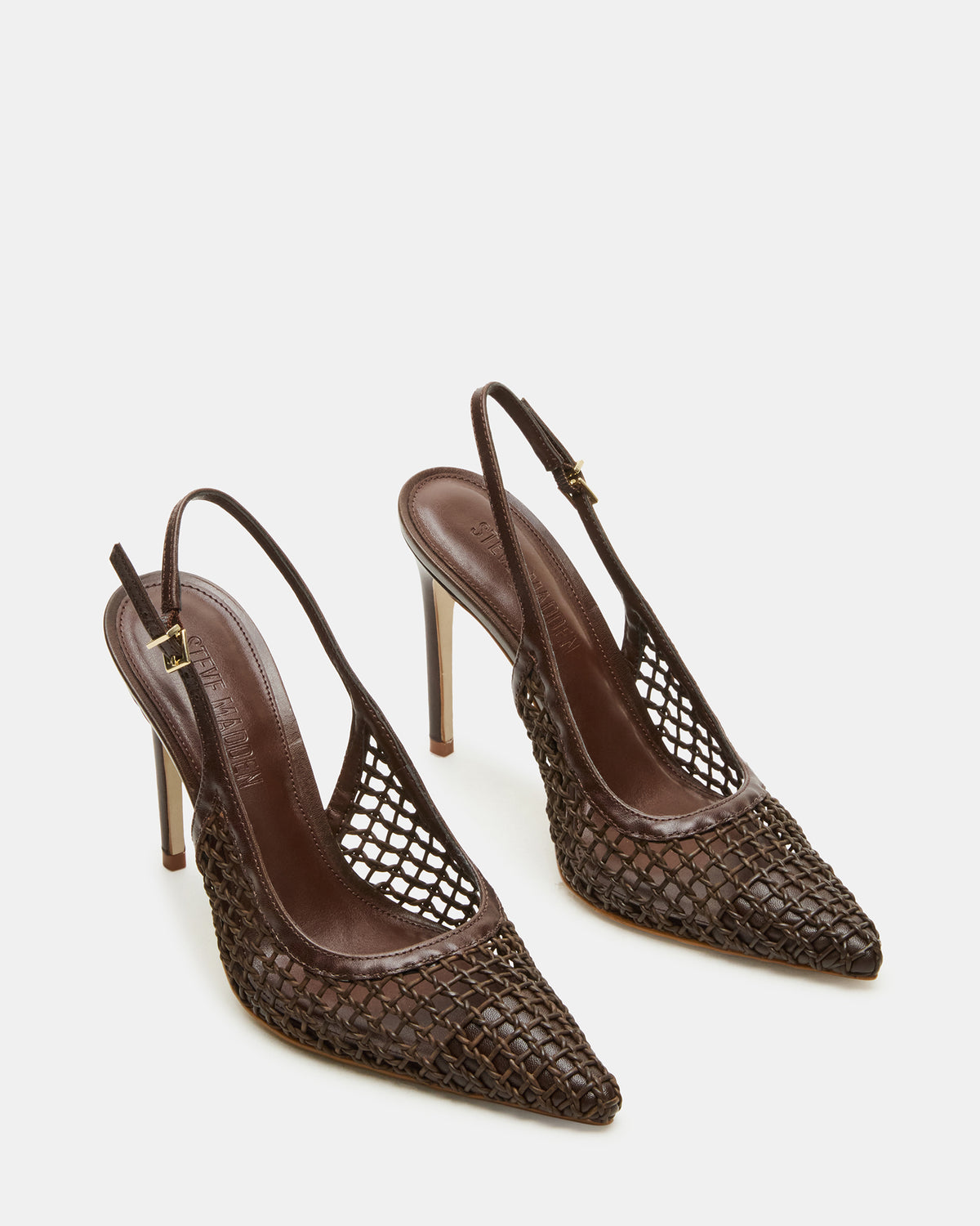 REYES Woven Brown Slingback Stiletto Pointed-Toe Pump Women's Heel | Steve Madden Best Price