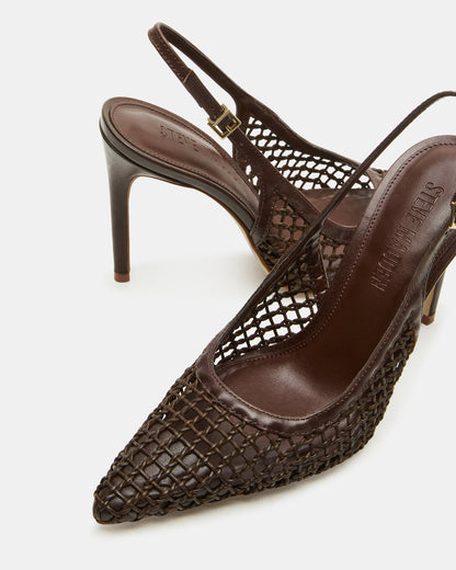 REYES Woven Brown Slingback Stiletto Pointed-Toe Pump Women's Heel | Steve Madden Best Price