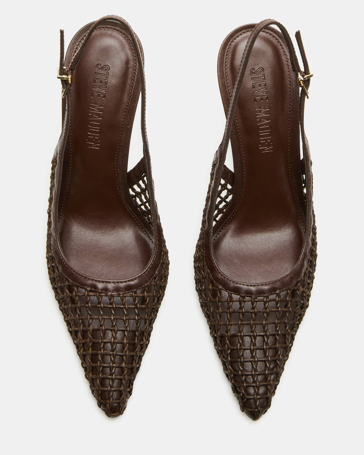 REYES Woven Brown Slingback Stiletto Pointed-Toe Pump Women's Heel | Steve Madden Best Price