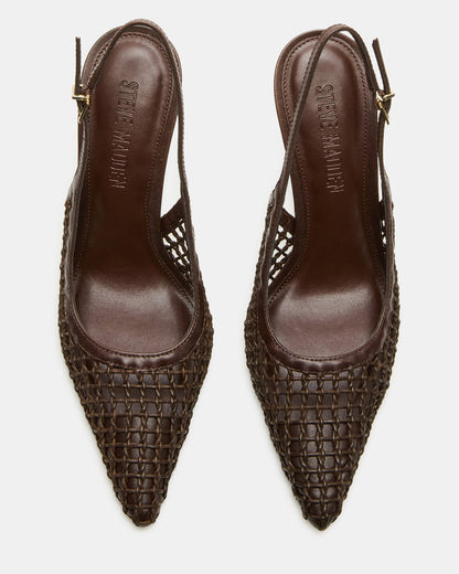 REYES Woven Brown Slingback Stiletto Pointed-Toe Pump Women's Heel | Steve Madden Best Price