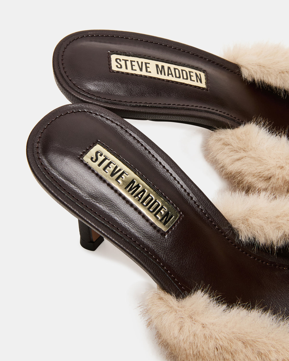 ALEXI Faux Fur Tan Pointed-Toe Mule Women's Heel | Steve Madden Exclusive