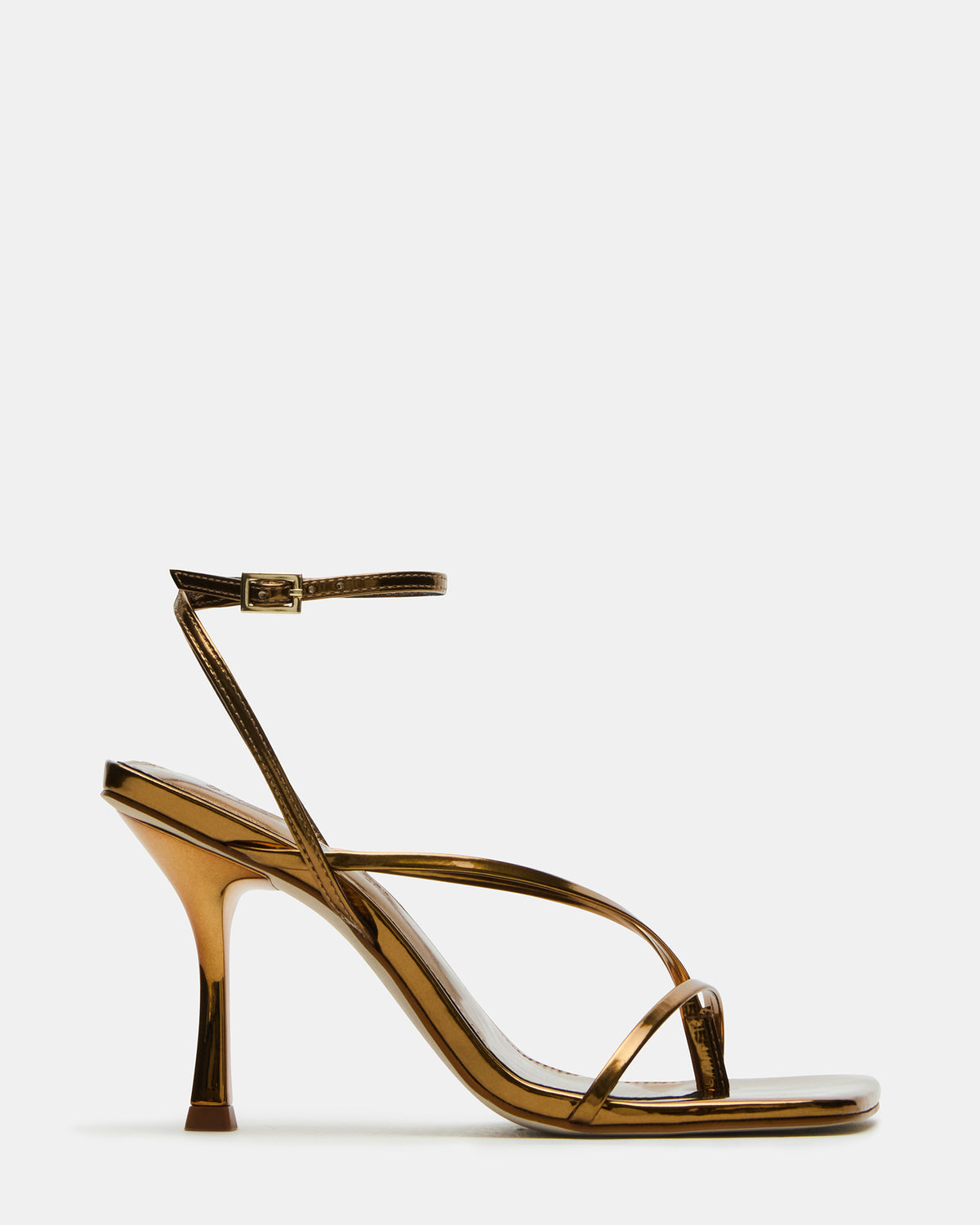 ANNIE Bronze Women's Strappy Square Toe Heel | Steve Madden Discount