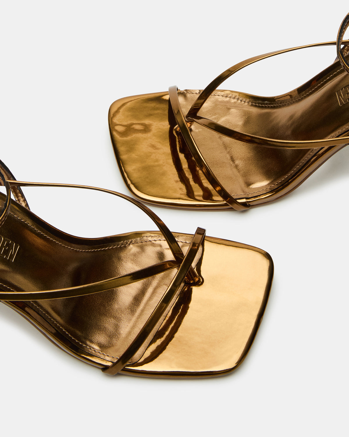 ANNIE Bronze Women's Strappy Square Toe Heel | Steve Madden Discount