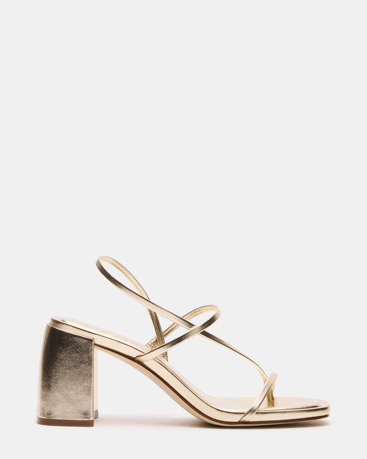 DIORA Gold Women's Strappy Square-Toe Heel | Steve Madden Exclusive