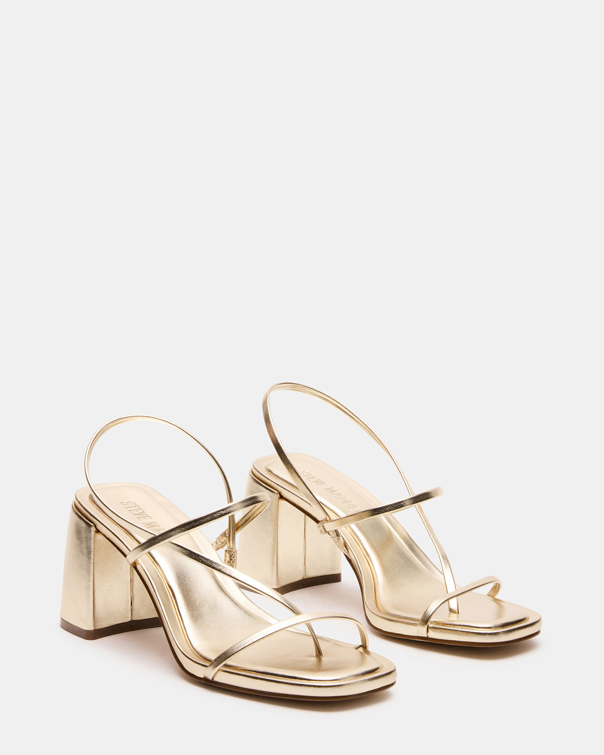 DIORA Gold Women's Strappy Square-Toe Heel | Steve Madden Exclusive