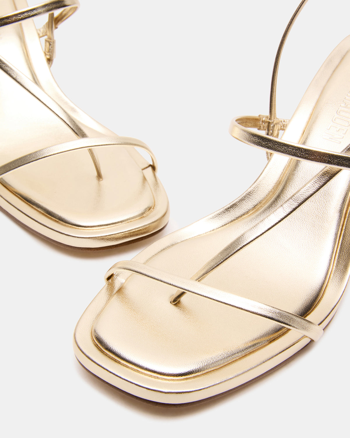DIORA Gold Women's Strappy Square-Toe Heel | Steve Madden Exclusive