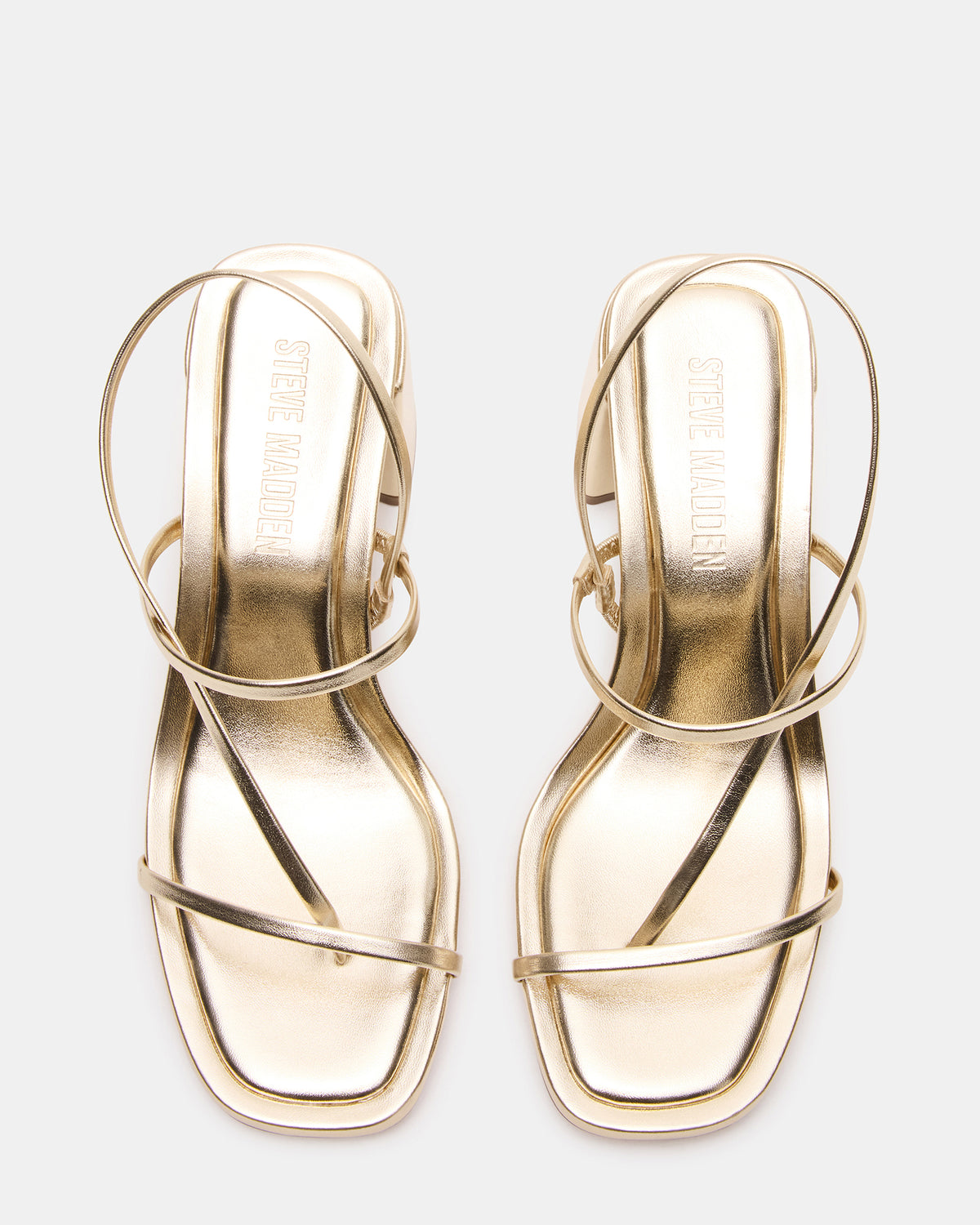 DIORA Gold Women's Strappy Square-Toe Heel | Steve Madden Exclusive
