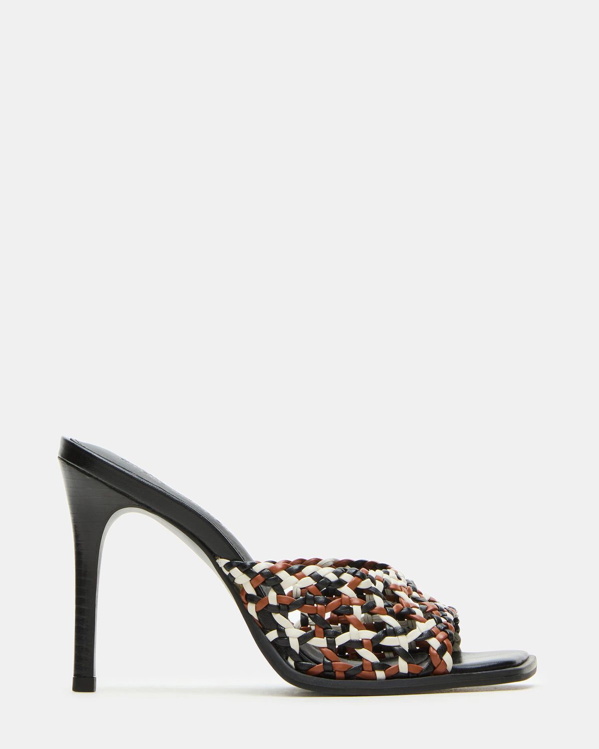 TIKKI Brown Multi Square-Toe Mule Stiletto Women's Heel | Steve Madden Trusted
