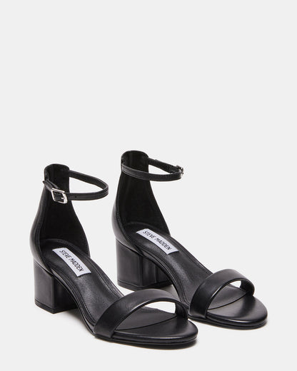 IRENEE Black Leather Women's 2 Inch Block Heel | Steve Madden Exclusive