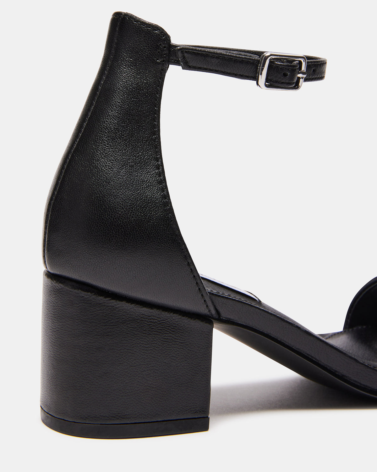 IRENEE Black Leather Women's 2 Inch Block Heel | Steve Madden Exclusive