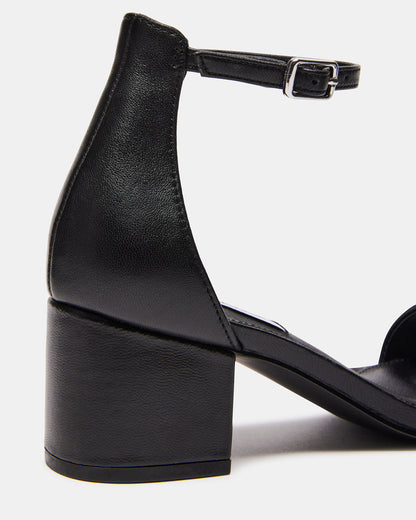 IRENEE Black Leather Women's 2 Inch Block Heel | Steve Madden Exclusive