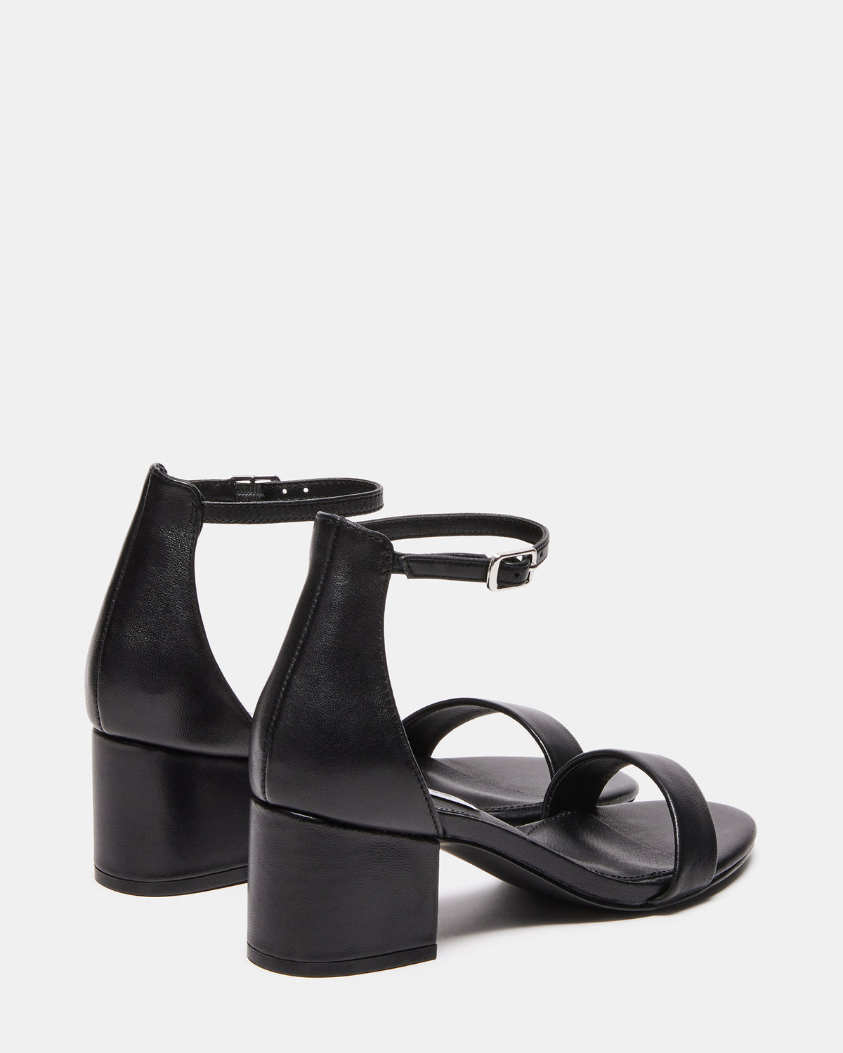 IRENEE Black Leather Women's 2 Inch Block Heel | Steve Madden Exclusive