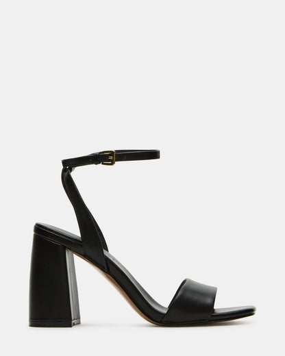 MESSA Black Leather Women's Square-Toe Block Heel | Steve Madden Best Seller