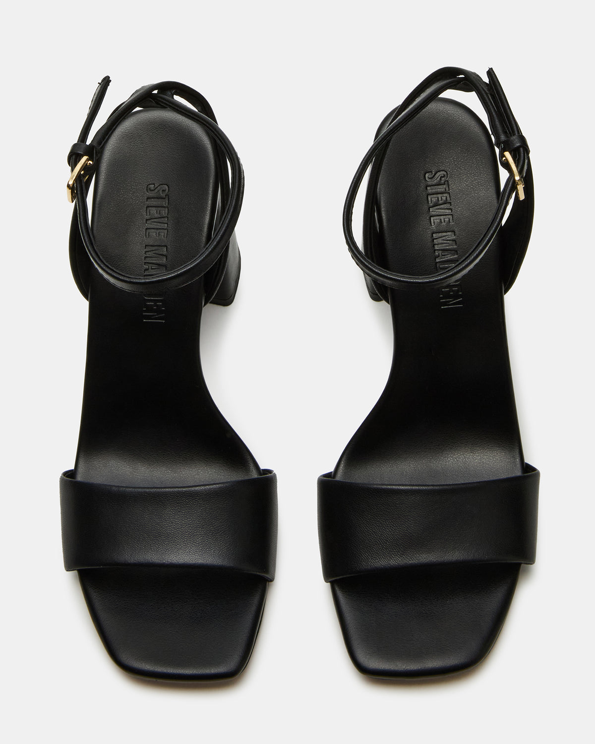 MESSA Black Leather Women's Square-Toe Block Heel | Steve Madden Best Seller