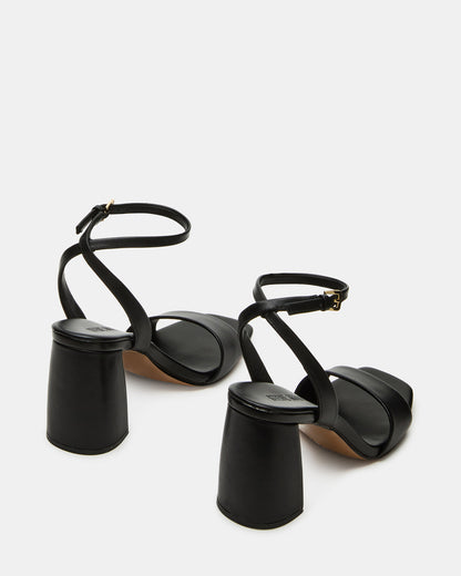 MESSA Black Leather Women's Square-Toe Block Heel | Steve Madden Best Seller