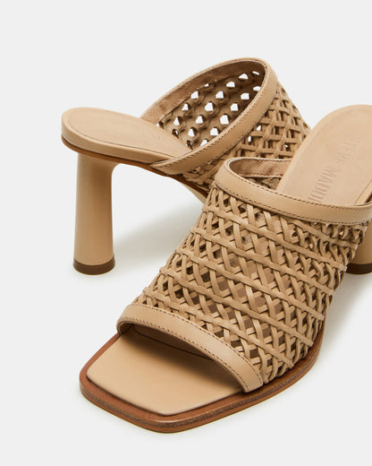 FRESCA Natural Woven Square-Toe Mule Women's Heel | Steve Madden Trusted