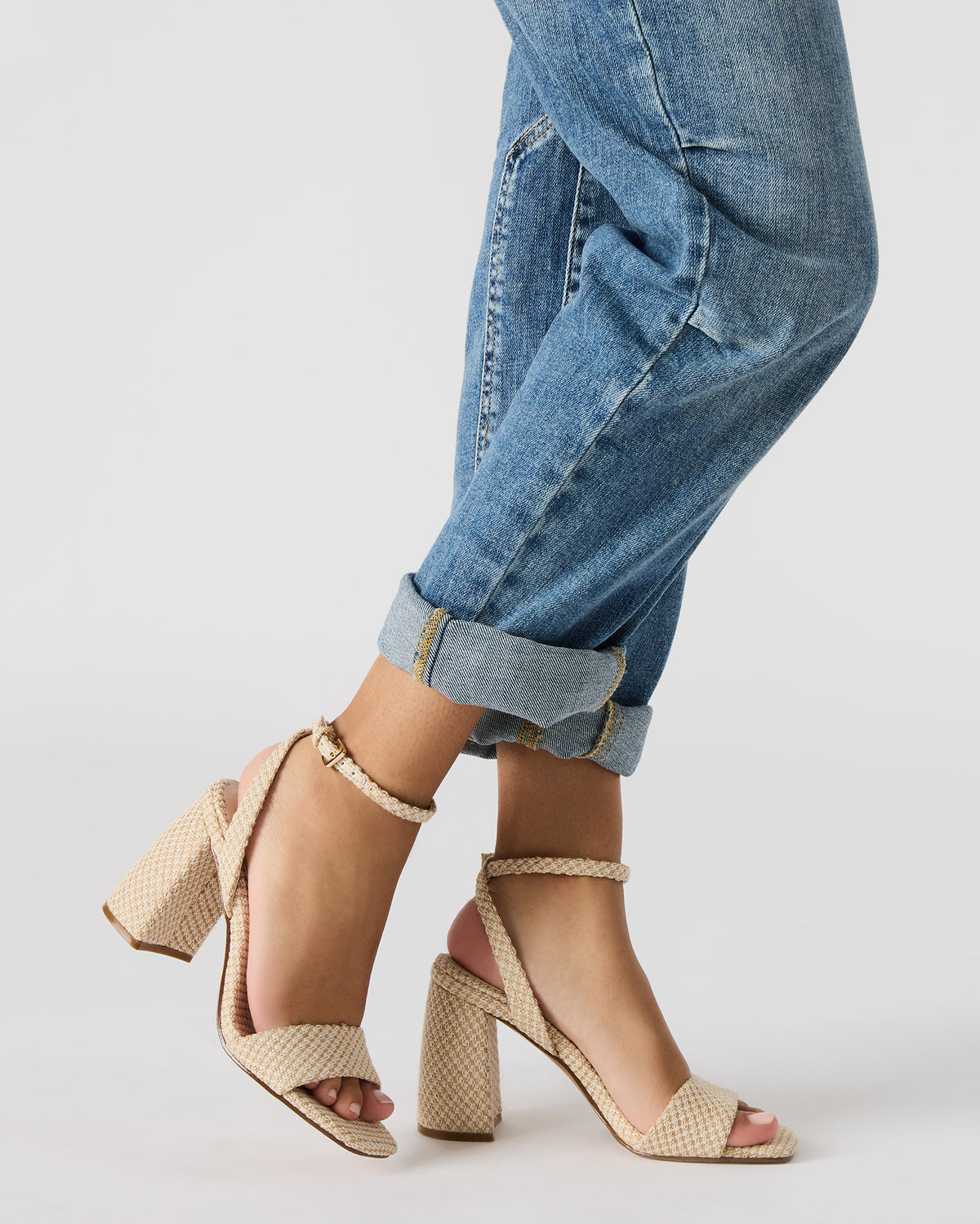 MESSA Raffia Women's Square-Toe Block Heel | Steve Madden Great Value