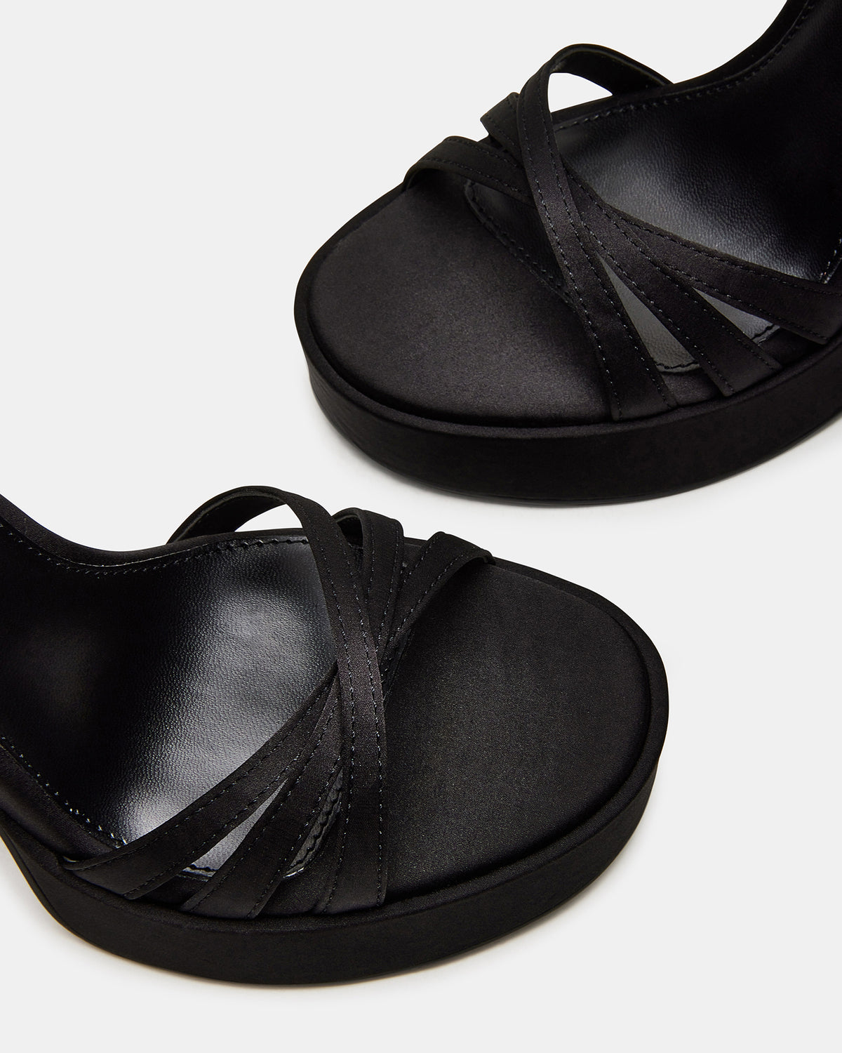 FLEET Black Strappy Platform Block Heel | Women's Heels | Steve Madden Best Price
