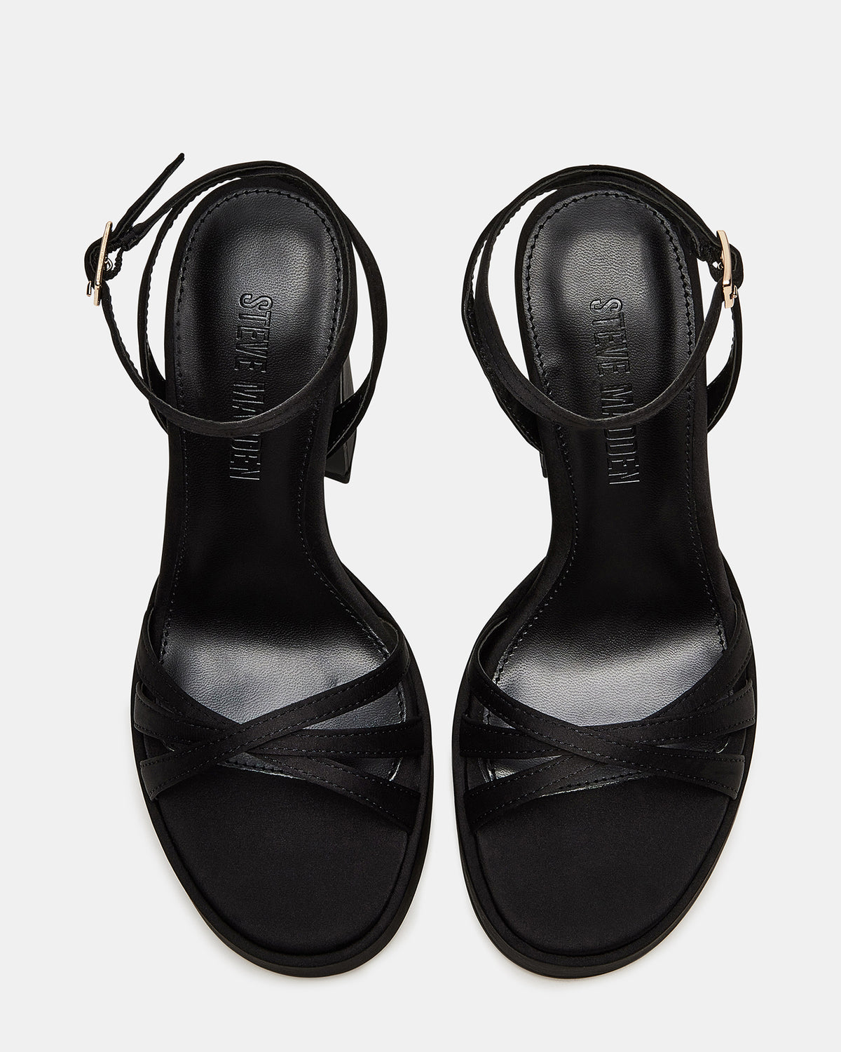 FLEET Black Strappy Platform Block Heel | Women's Heels | Steve Madden Best Price