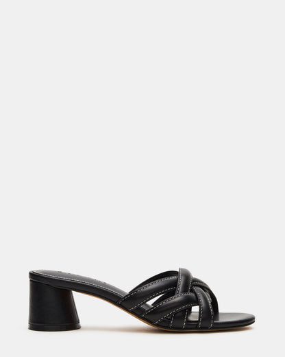 MARANO Black Leather Women's Mule Block Heel | Steve Madden Recommended