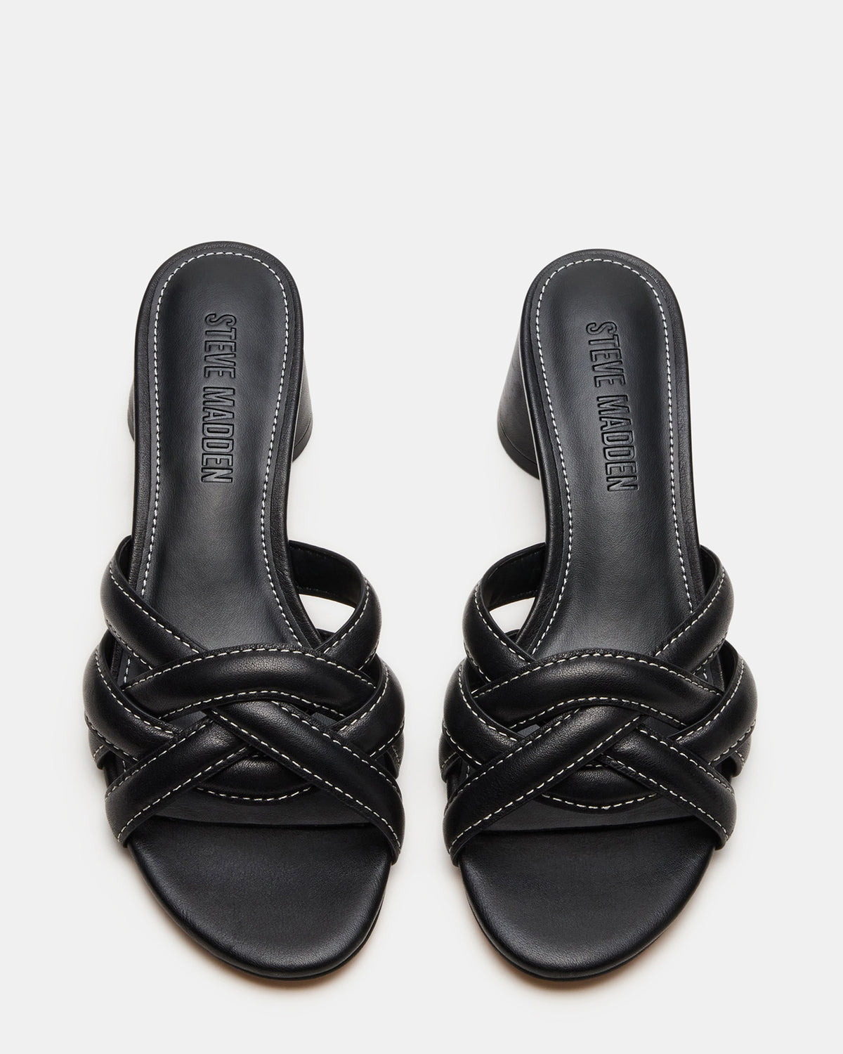 MARANO Black Leather Women's Mule Block Heel | Steve Madden Recommended