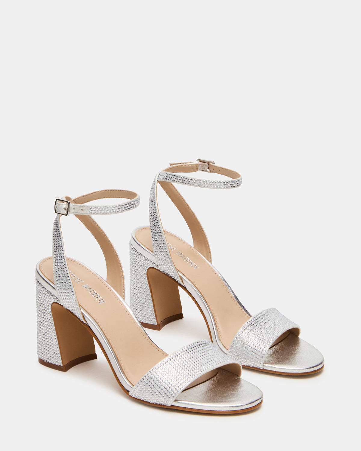 LARAH Rhinestone Rounded Toe Block Heel Women's Heel | Steve Madden Trusted