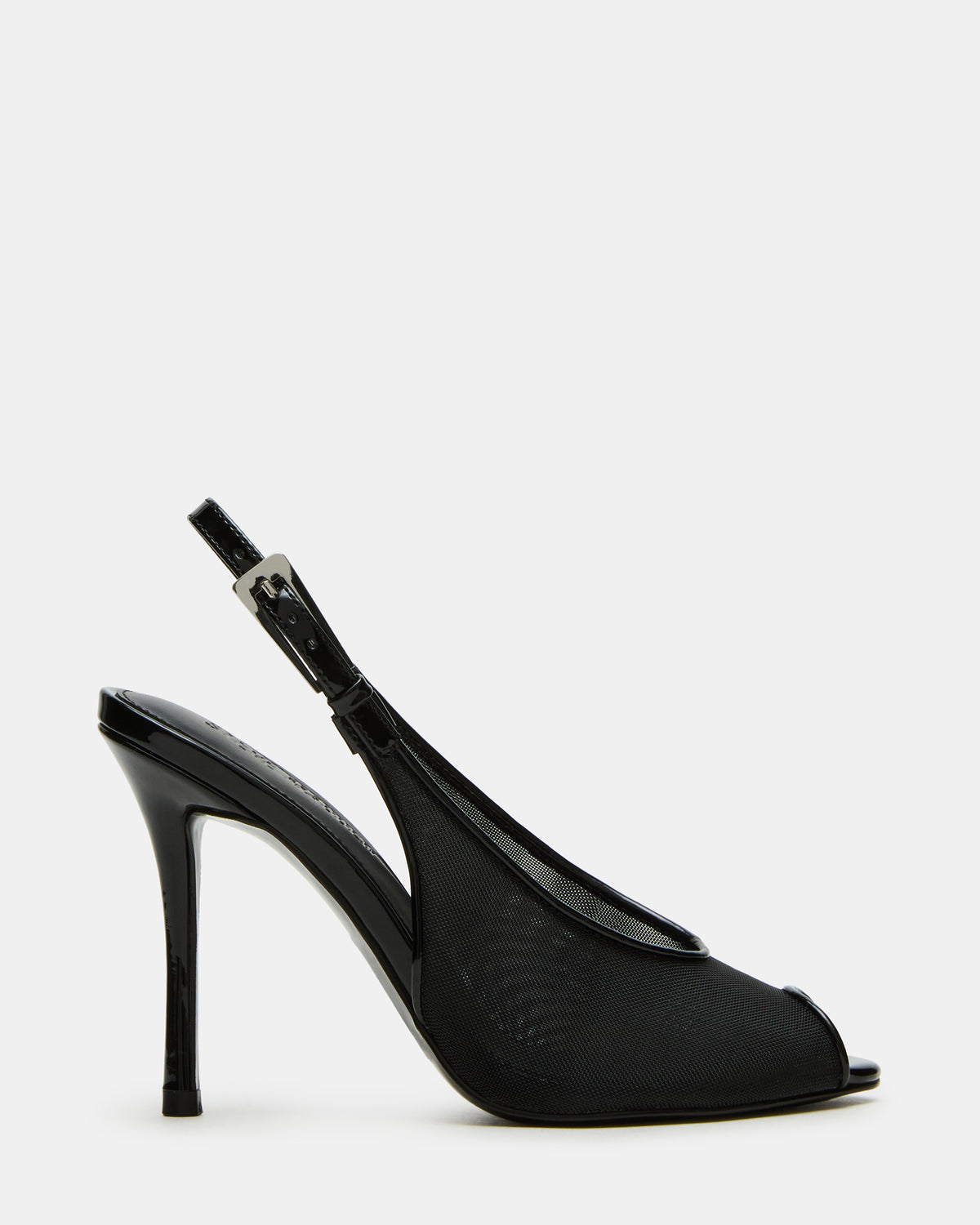 PRESCOTT Black Mesh Women's Slingback Stiletto Heel | Steve Madden Classic