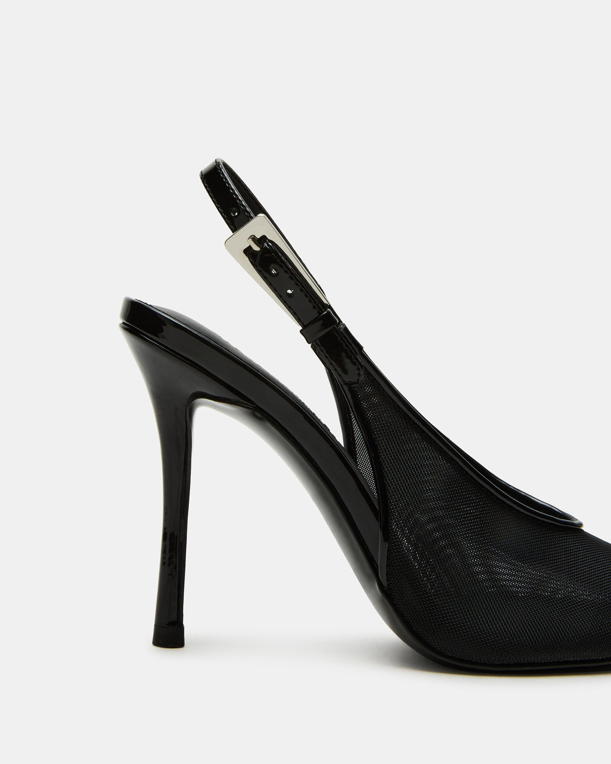 PRESCOTT Black Mesh Women's Slingback Stiletto Heel | Steve Madden Classic