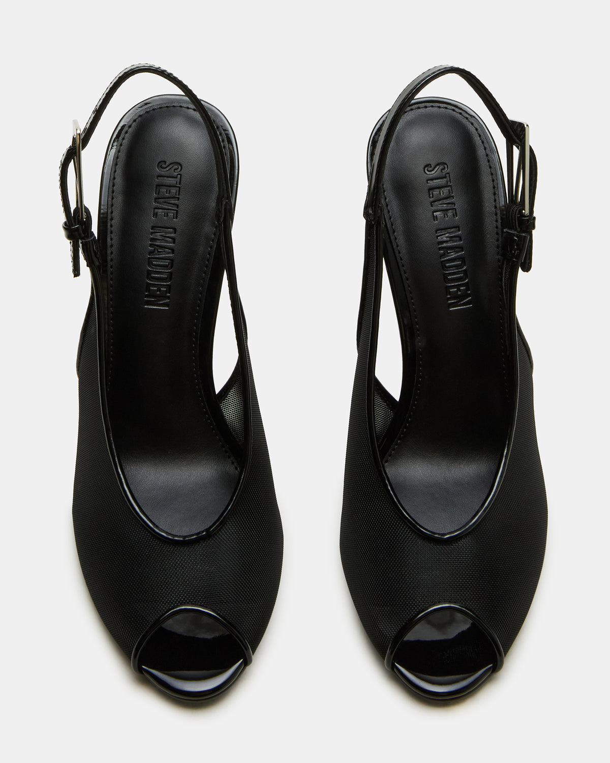 PRESCOTT Black Mesh Women's Slingback Stiletto Heel | Steve Madden Classic