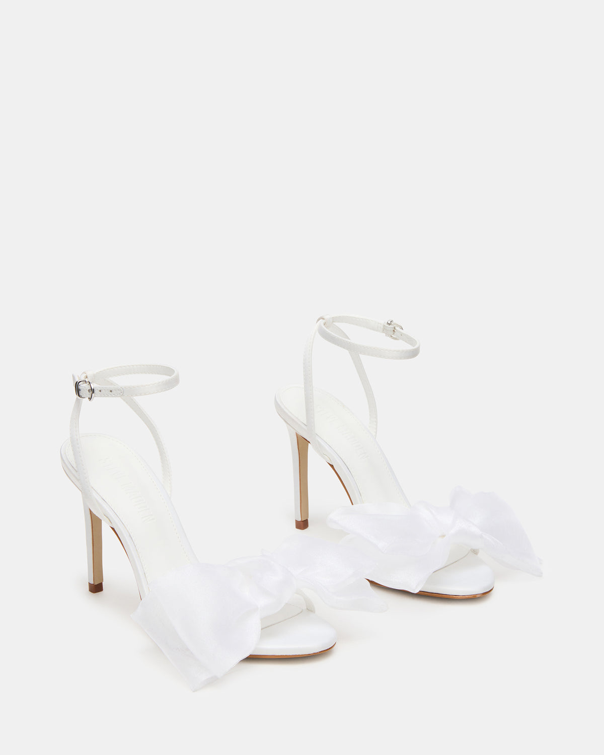 RADIANCE White Strappy Stiletto Bow Women's Heels | Steve Madden Signature