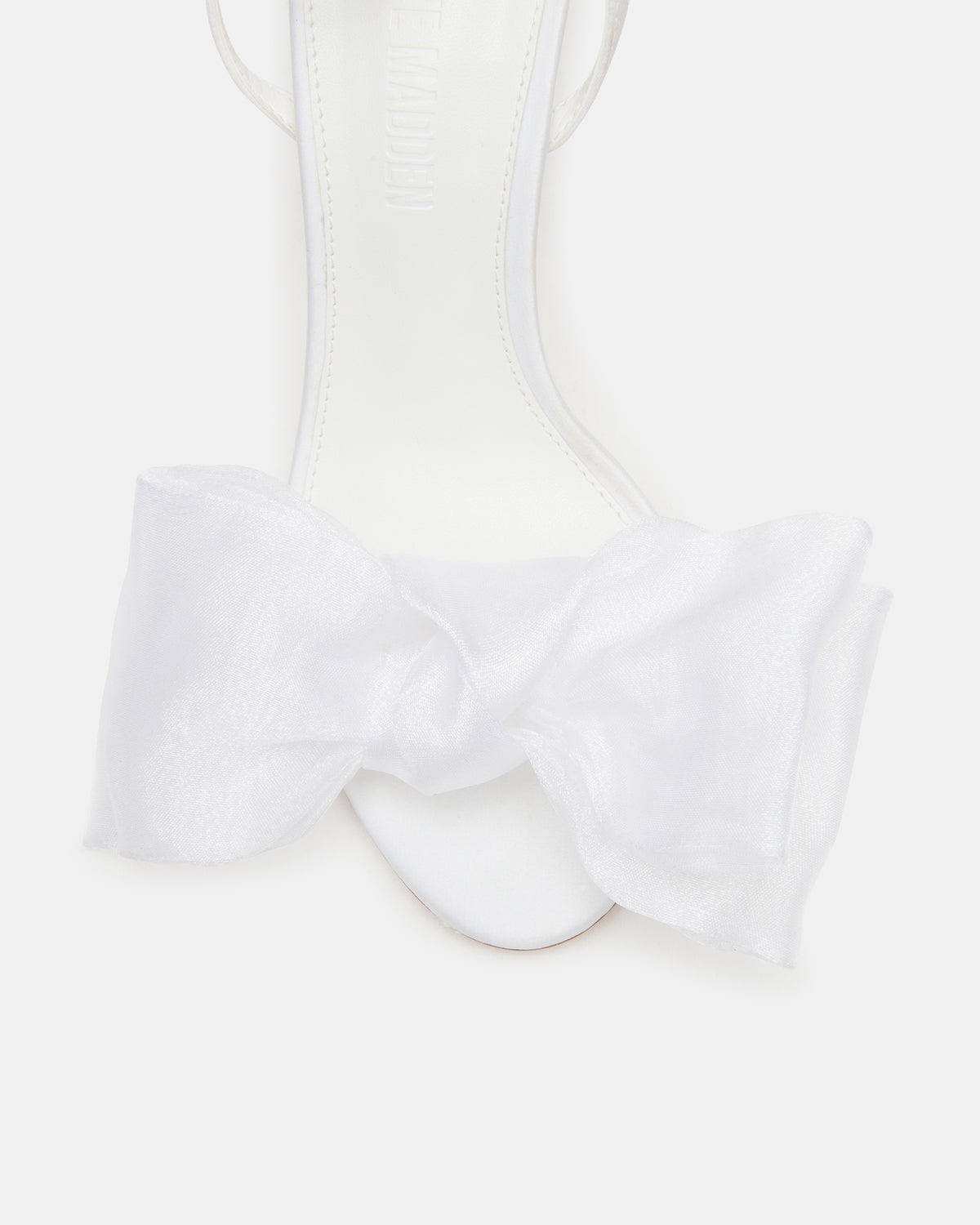 RADIANCE White Strappy Stiletto Bow Women's Heels | Steve Madden Signature